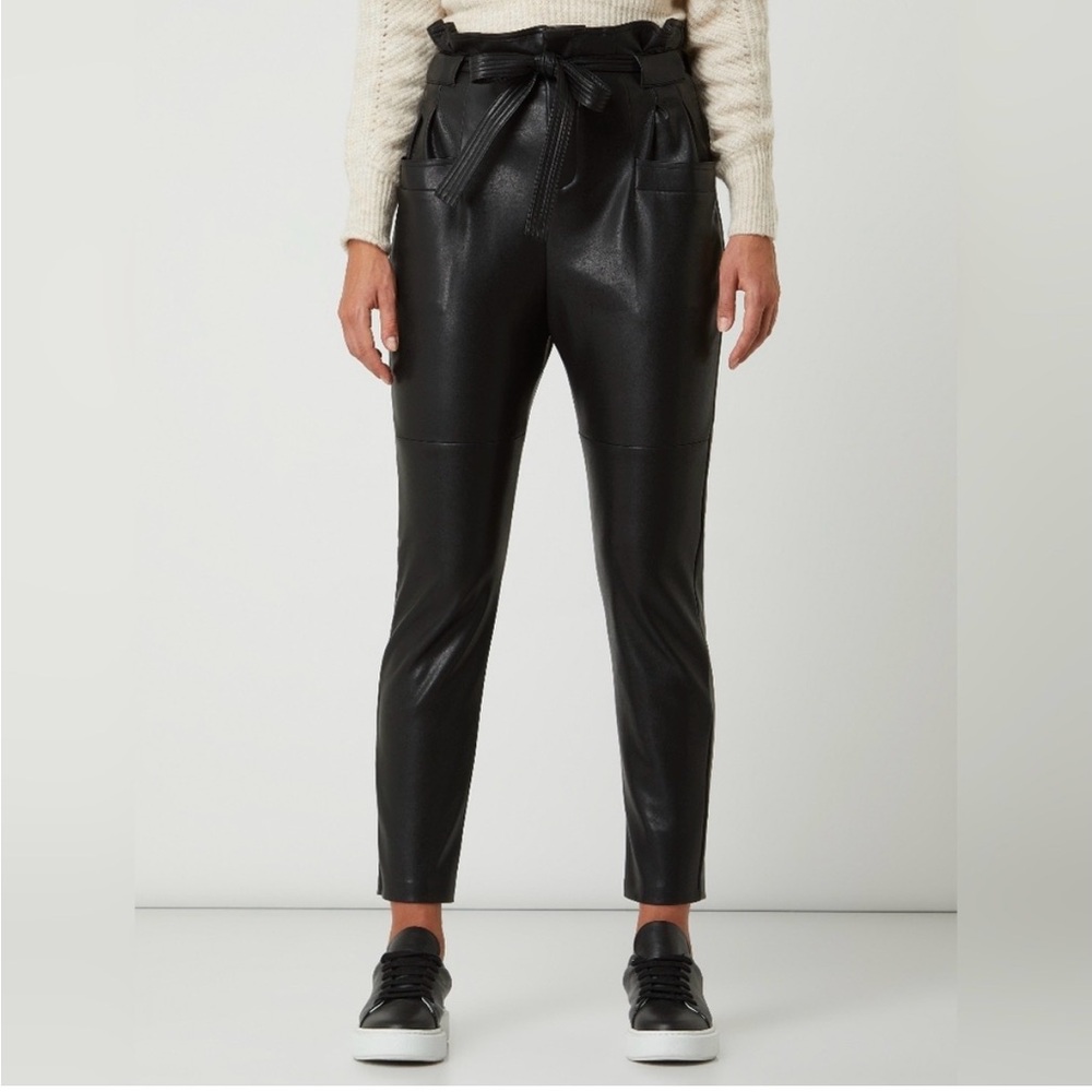 SUNCOO Eco-Leather Paperbag Waist Johan Pants
